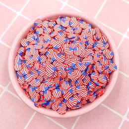 100g Polymer Hot Clay American Flag Slice Sprinkles for Nail Art Craft Slime Accessories Scrapbooking DIY Phone Decor:5mm