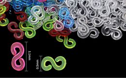 300PCS Transparent Colourful Loom Rubber Bands Kits S Clips DIY Weaving Tool For Rainbow Loom Bands Bracelet Charms Accessories