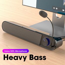 Niye Hot Sale Computer Speakers Sound Box USB Wired High Quality Subwoofer Sound Bar for TV PC Laptop Phone MP4 Reg Led Light