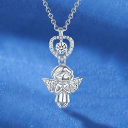 New Fashion Jewellery Angel Baby Diamond Necklace Heart Shaped Pendant Gift