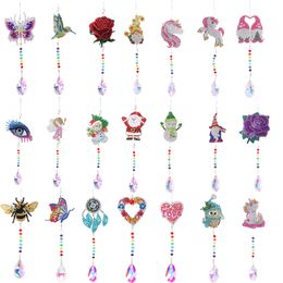 5D Diamond Painting Sun Crystal Wind Chime Diamond Painting Kit Window Wind Chime Pendant Decor for Home Mosaic Kit Craft Gift