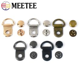 5/10/20Sets 9*14mm Metal D Ring Buckle Nail Screw Carabiner Shoes Bag Strap Leather Belt Clasp Snap Hook Craft Sewing Accessory