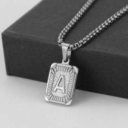 New Fashion 26 Capital English Letter Pendant Necklace Hip Hop Men's Jewellery Straight