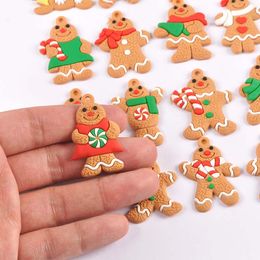 Christmas Tree Decorations Soft Rubber Mini Gingerbread Man Snowman Cookies Ornaments Gifts Party Supplies New Year Decor C3005