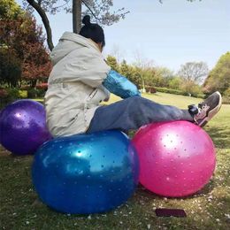 PVC Yoga Ball Set Anti-burst Inflatable Christmas Theme Handle Bouncy Ball Set for Physical Fitness