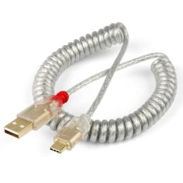 Keyboards LINDY type c Cable wire Mechanical Keyboard Silver cable coiled cable gold plating usb a to usb c soft wire for detachable usb