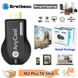 Box 1080P Wireless WiFi Display TV Dongle Receiver HDMIcompatible TV Stick M2 Plus for DLNA Miracast for AnyCast Dongle Andriod BHE