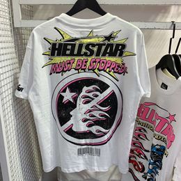 Рубашка Hellstart Hell Star Explosion News Street Trend Высококачественная футболка с короткими рукавами для мужчин и женщин Haikyuu Пары