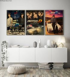 Initial D Anime Poster Japan Manga Kraft Paper Posters DIY Vintage Home Room Bar Cafe Decor Aesthetic Art Wall Painting Picture