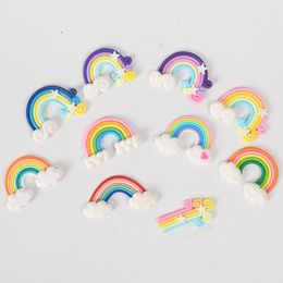4 pcs/lot Small Rainbow Cloud Cake Topper Unique Birthday Cake Topper for Wedding Birthday Party Cake Decorations Baby Shower