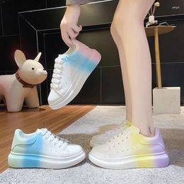 Casual Shoes Spring Color Matching Sponge Cake Thick-soled White Women's Flat-soled Comfortable All-match Single