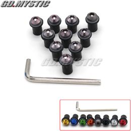 10Ps Motorcycle 5mm Windscreen Windshield Bolts Screw Nut Fastener Kit For HONDA cbr 600 rr/f4i/f4 vfr 800 steed 1000rr cb1000r