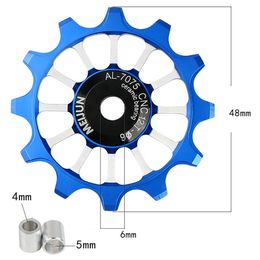 2pcs 12T MTB Bicycle Rear Derailleur Wheel Ceramic Bearing Road Bike Guide Roller Positive Negative Gear Cycling Accessories