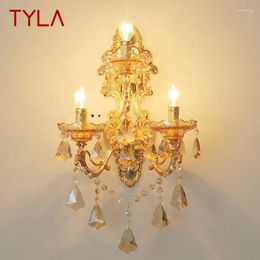 Wall Lamps TYLA Luxurious Crystal Lamp European Style Candle Living Room Restaurant Bedroom Villa El Engineering