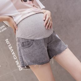 2023 Maternity Jeans Shorts Clothes Short Pants for Pregnant Women Clothing Pregnancy High Waist Denim Trousers