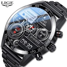 Watches 2023 LIGE Smart Watches For Men Smart Watch Bluetooth Call Smartwatch Fashion Business Clock New Smartband Man Fitness Tracker