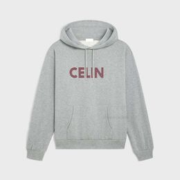 Ce Hooded Designer Autumnwinter Cel Hoodie Women Home and Men New Triumphal Arch Red Letter Embroidery Age Reducing Loose Drawstring Hooded Sweater Uni Cel O25U