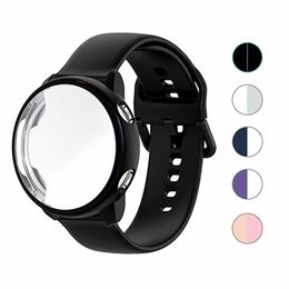 2 IN1 For Samsung Galaxy Watch Active 2 44mm 40mm strap Smart Watch Silicone band +Case cover Galaxy Watch Active2 Full coverage