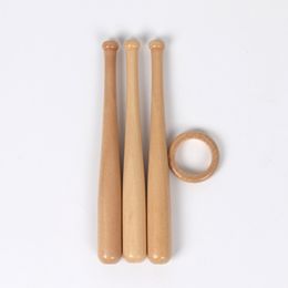 Baseball Stand para exibir bolas, suporte de madeira de bastão de beisebol de madeira, peça central de mesa para exibir beisebol para entusiastas do esporte.3 Sticks + 1 anel de madeira