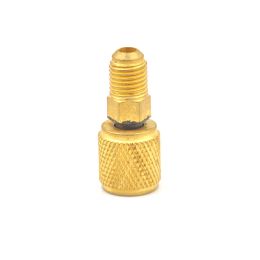 1pc Brass Air Conditioners Adapters R410a Adapter Fitting 1/4" Male To 5/16" SAE Female Charging Hose To Vacuum Pump