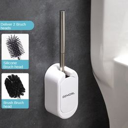 Hanging Modern Toilet Brush Wall Mounted Silicone Ecoco Cleaner Hygienic Wc Accessories Bathroom Brush Holder Cleaning Modern