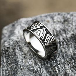 Simple Vintage Viking Signet Ring For Men Women 14K Gold Norse Viking Valknut Rings Fashion Amulet Jewellery Gift