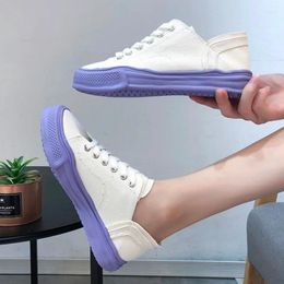 Fitness Shoes Ulzzang Designers Basket Female Lace Up Flat Canvas Women 2024 Woman Fashion Sneakers Platform Chunky Purple Casual
