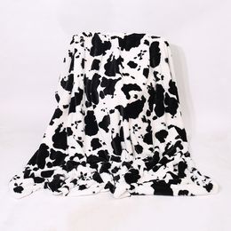 Cow Pattern Black And White Blanket Winter Warm Throw Blanket Heavy Weighted Blanket Fluffy Flannel Blanket For Bed Sofa