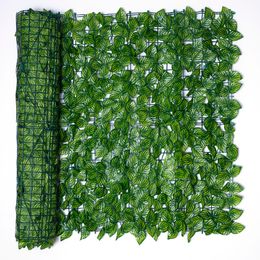 50*100cm Artificial Leaf Garden Patio Privacy Fence Screening Roll Balcony Backyard Rattan Fence Panel Sun UV Shielding Hedge