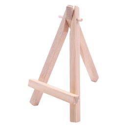 24 Pack 5 Inch Mini Wood Display Easel Natural Wooden Tripod Holder Stand for Displaying Small Canvases and Photos