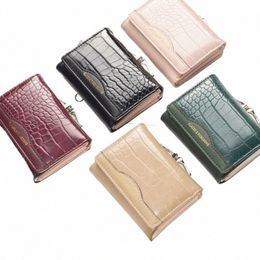 wallet Women PU Leather Female Short Vintage Tri-fold Student Wallet Simple Multi-card Crocodile Pattern Coin Mey Bag Purse F58E#