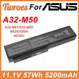 Batteries A32M50 11.1V 57Wh 5200mAh Laptop Battery For ASUS A32N61/N53S X55A N53SV A31B43 A32H36 A32X64 G50 G50V G50Vt G51 G60 L50
