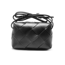 Korean Spring and Summer New Style Small Square Bag Camera Bag Leather Bag Women's Woven Bag Versatile Crossbody Shoulder Cowhide Women's Bag