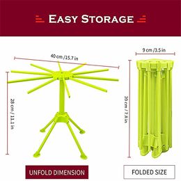 Foldable Pasta Drying Rack Spaghetti Dryer Stand Noodles Drying Holder Hanging Rack with 10 Bar Handles Pasta Cooking Tools WF