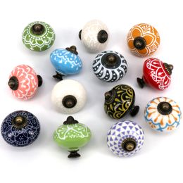 1x Vintage Ceramic tiradores para armarios y cajones Kitchen Cupboard Door Drawer Knob Pull Furniture Fittings Hardware