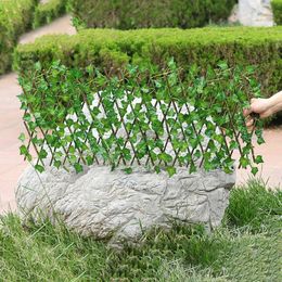 Artificial Garden Plant Fence Retractable Fence Privacy Screen Outdoor Indoor Use Garden Fence Backyard Home Decor Greenery Wall