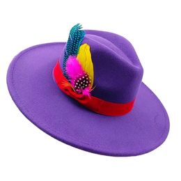 9.5cm Fedora hat bow feather accessories autumn and winter men's and women's hats church hats top hats sombrero
