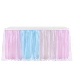 Tutu Tulle Table Skirting Baby Shower Home Decor Tables Skirt Multi-color Tableware Lace Cover Birthday Party Wedding Decoration
