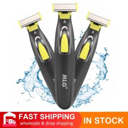 Shavers 2023 New MLG Washable Rechargeable Electric Shaver Beard Razor Body Trimmer Men Shaving Machine Hair Face Care Cleaning