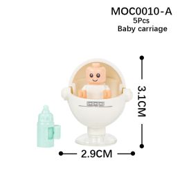 MOC City Series Bed Crib Stroller Bottle Baby Figure Brick MOC Furniture Building Blocks Toy For Children Creative Gifts Friend