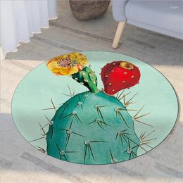 Carpets Cartoon Funny Cactus Carpet Square Anti-Skid Area Floor Mat 3D Rug Non-slip Dining Room Living Soft Bedroom 01