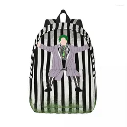 Storage Bags Beetlejuice Stripes Backpack For Boy Girl Kids Student School Bookbag Canvas Daypack Kindergarten Primary Bag Gift