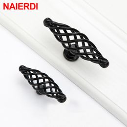 NAIERDI Antique Bronze Hollow Out Furniture Handles Birdcage Vintage Cabinet Handles Black Drawer Knobs Wardrobe Door Pullers