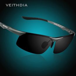 VEITHDIA Aluminum Magnesium Mens Polarized VU400 Sun Glasses Night Vision Mirror Male Eyewear Sunglasses Goggle Oculos 6502 240327