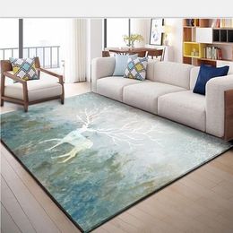 Modern Pastoral Geometric Floor Mats, Large Art Carpet, Living Room, Sofa, Coffee Table, Bed Blanket, Bedroom