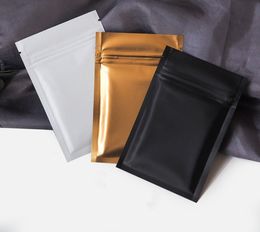 100pcs Mysterious Matte Black Aluminum Foil Zip Lock Bag Resealable Herbal Powder Coffee Buttery Seeds Tea Spice Storage Pouches