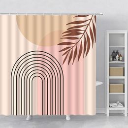 Geometry Creative Shower Curtain Set Hook Hanging Cloth Modern Home Decor Bathroom Accessories Polyester Fabric Bath Curtain