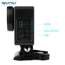 QIUNIU Frame Mount Housing Case for GoPro 4 3 3+ UV Lens Camera Lens Cap Cover Housing for Go Pro Hero 3 3+ 4 Case Accessories