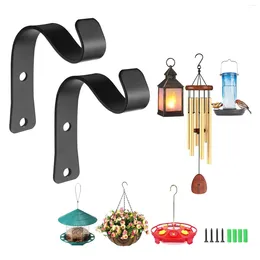 Hooks 2PCS Minimalist Black Wall Mounted Iron Hook (S-Shaped) For Hanging Clothes Baskets And Plants With Self Tapping Screws.