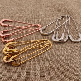 8 PCS Large Rose Gold/Silver/Gold Safety Pins,80MM Craft Safety Pins Brooch Stitch Markers,Metal Safety Pins Loops Charms